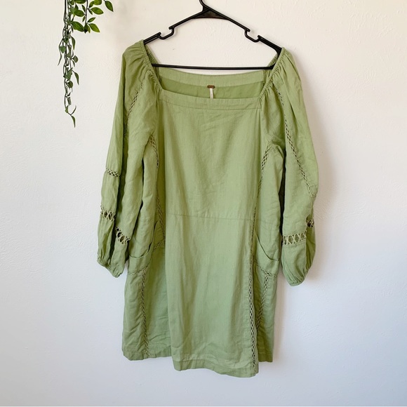 Free People Dresses & Skirts - 31🌴 Free People Puff Long Sleeve Mini Dress Sz M